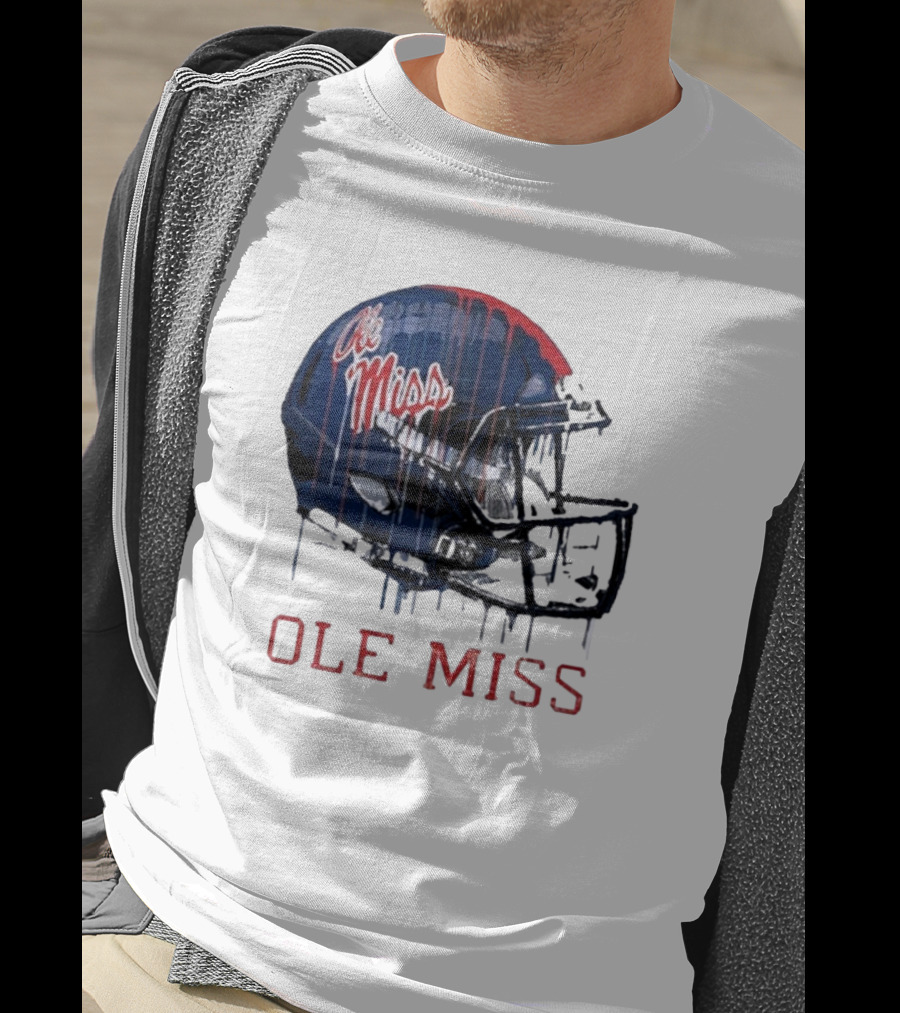 Ole Miss Dripping Football Helmet T-Shirt
