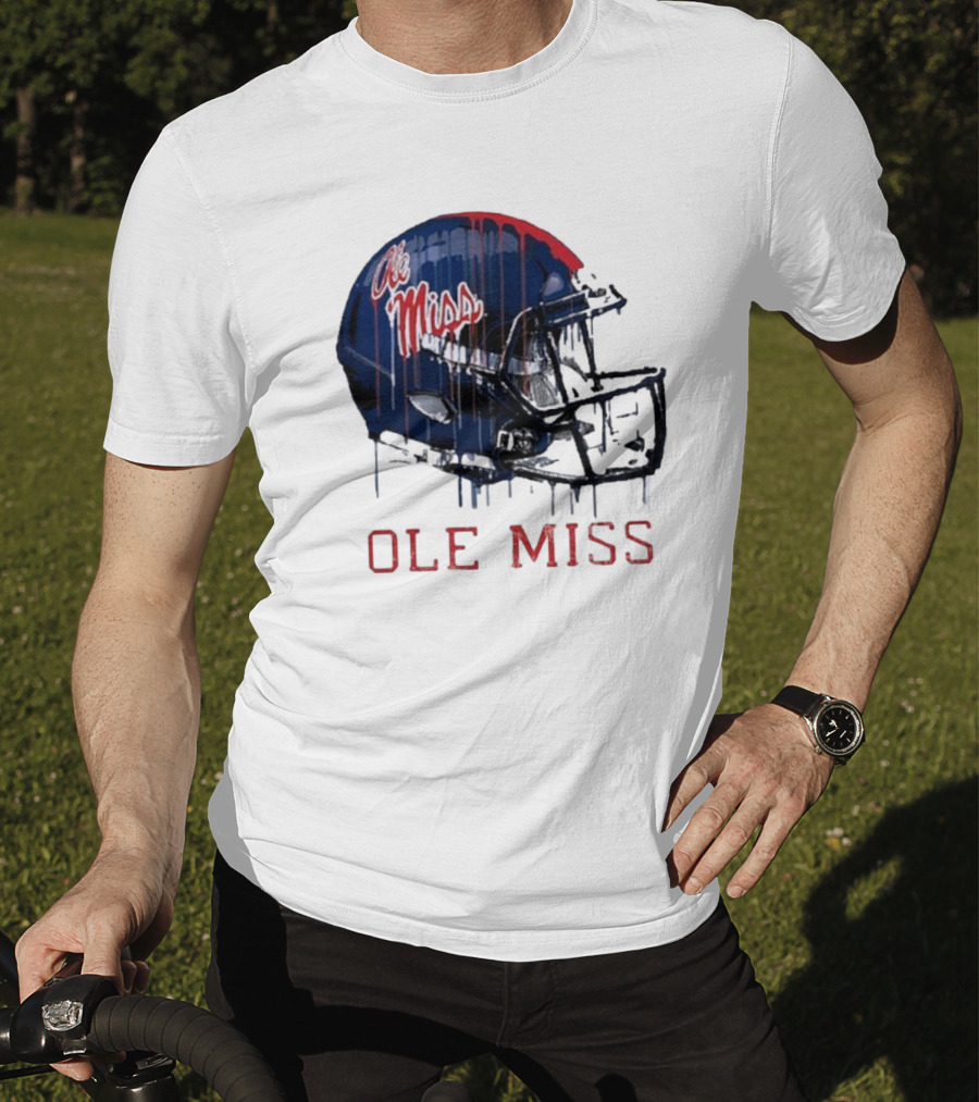 Ole Miss Dripping Football Helmet T-Shirt