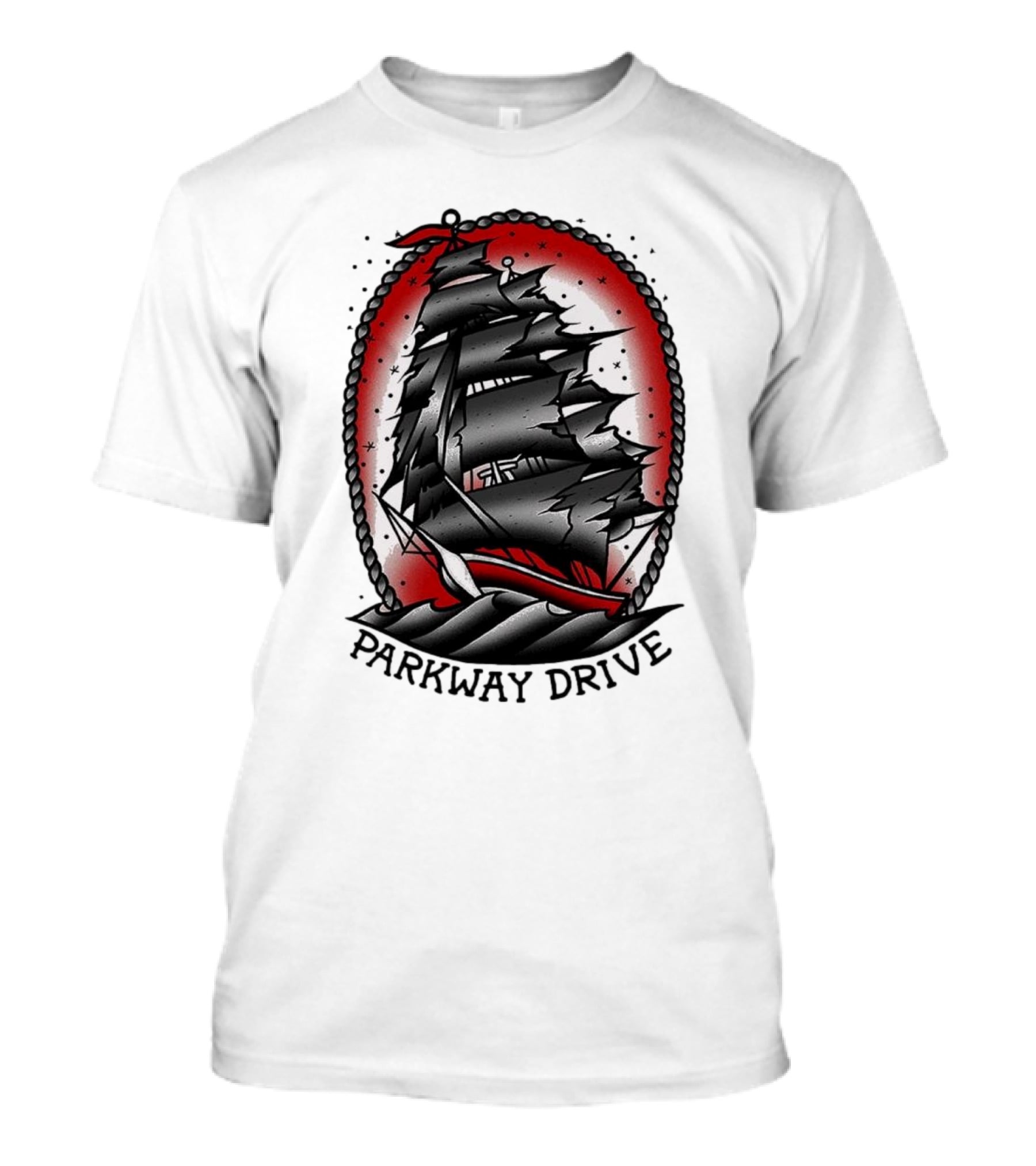 Parkway Drive Home Is For The Heartless Ship Ocean Tattoo Art Style T-Shirt