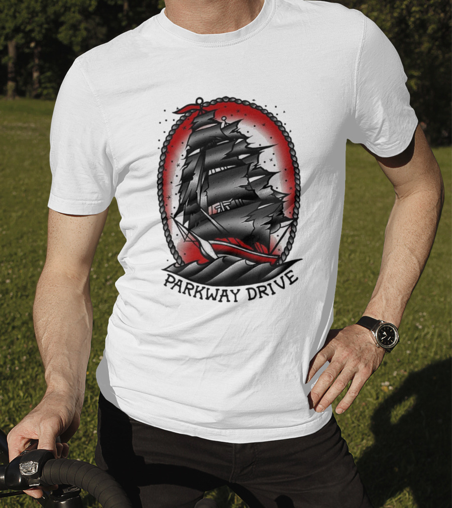 Parkway Drive Home Is For The Heartless Ship Ocean Tattoo Art Style T-Shirt