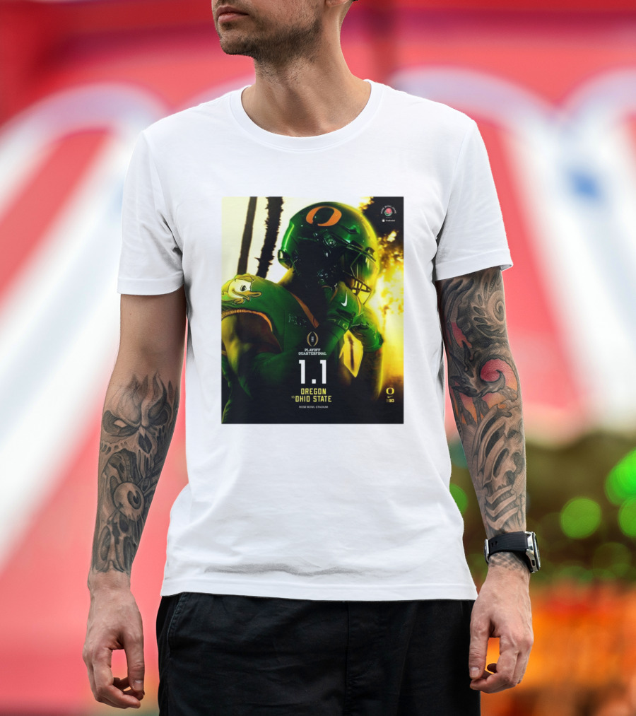 Playoff Quarterfinal Oregon Ducks Vs Ohio State Buckeyes Rose Bowl Stadium January 1 T-Shirt