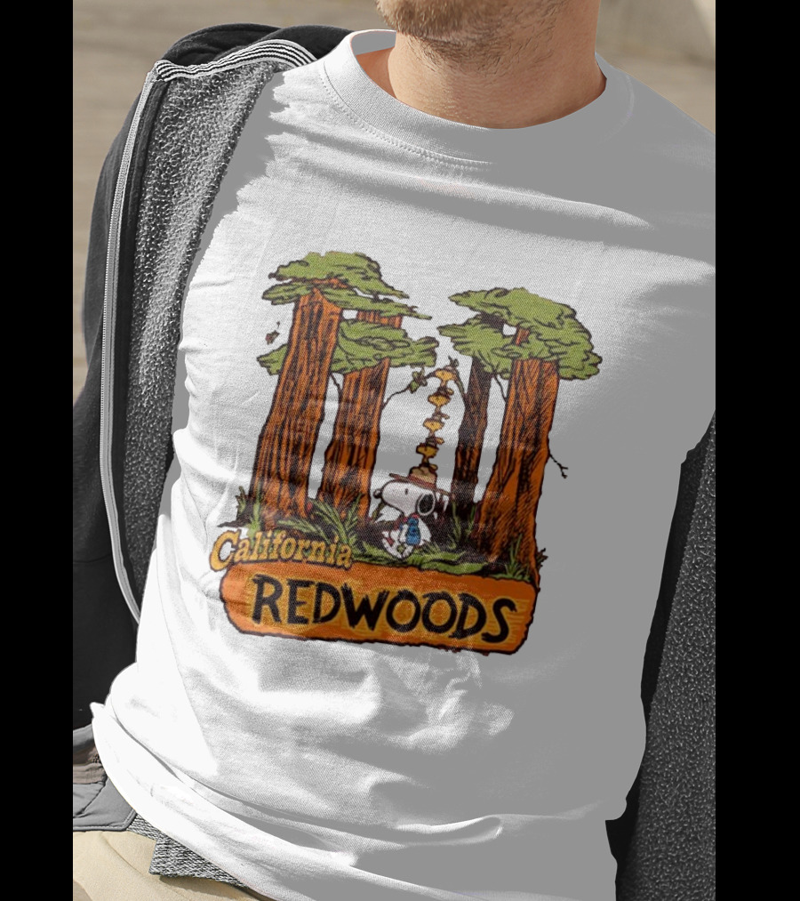 California Redwoods Snoopy Peanuts Camping Adventure T-Shirt