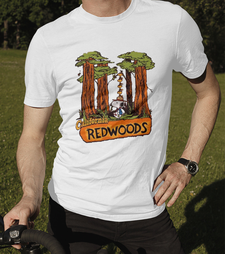 California Redwoods Snoopy Peanuts Camping Adventure T-Shirt