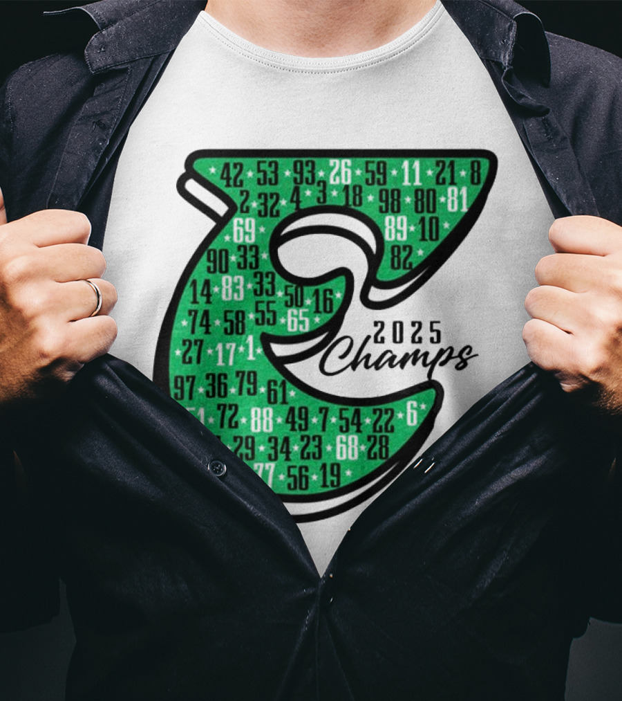 Philadelphia E 2025 Champs Numbers Design T-Shirt