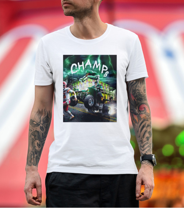 Premium T-Shirt: Philadelphia Eagles Champs 2024 Victory Celebration T-Shirt Philadelphia Eagles Champs 2024 Victory Celebration T-Shirt