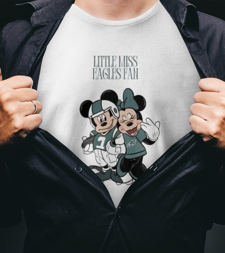 Philadelphia Eagles Mickey And Minnie Little Liss Eagles Fan T-Shirt