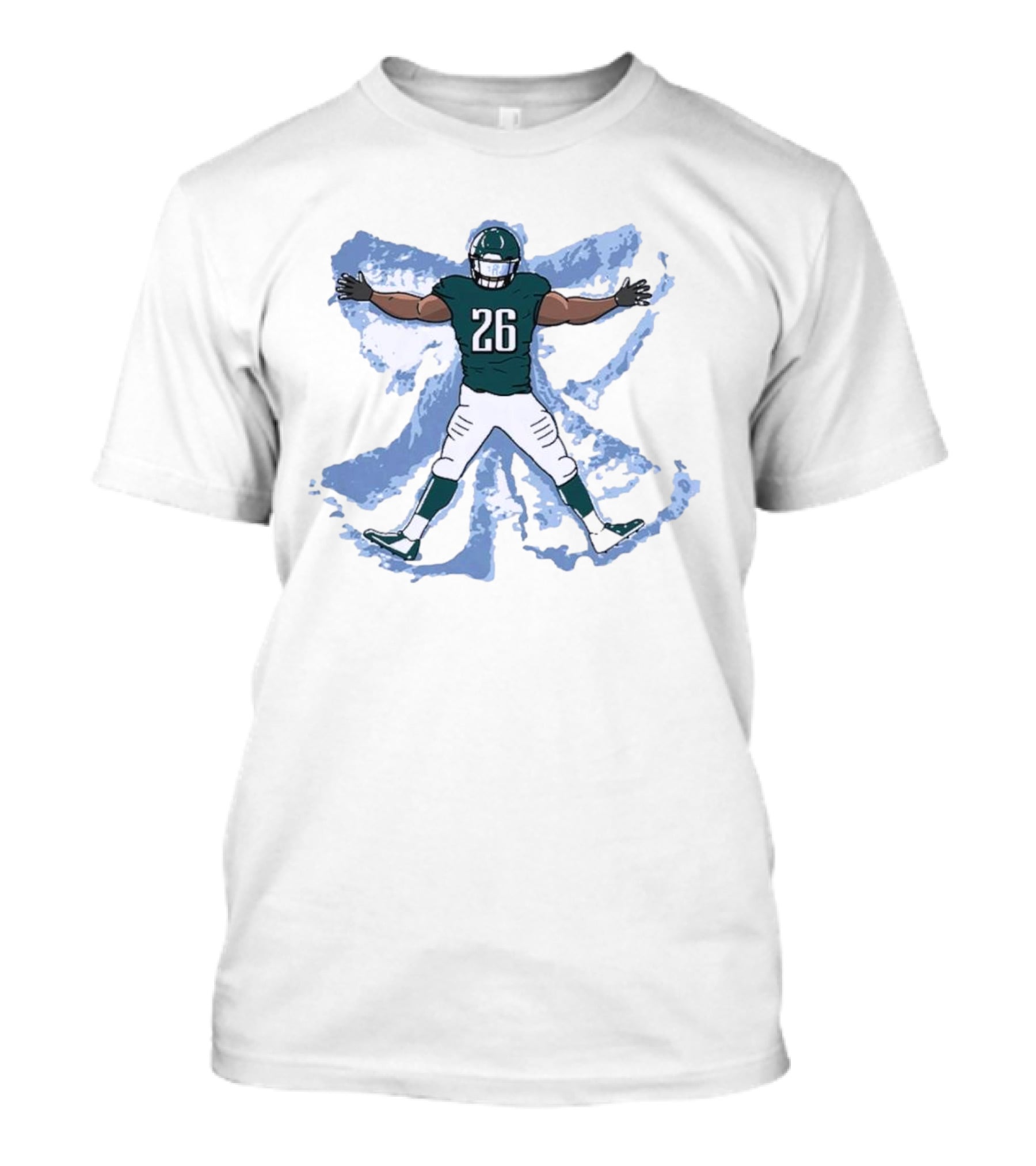 Philadelphia Eagles Philly Football Snow Angel Player 26 Green Uniform T-Shirt
