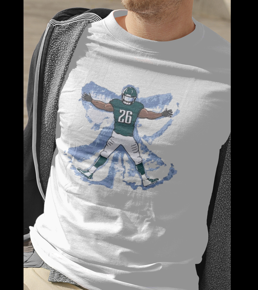 Philadelphia Eagles Philly Football Snow Angel Player 26 Green Uniform T-Shirt