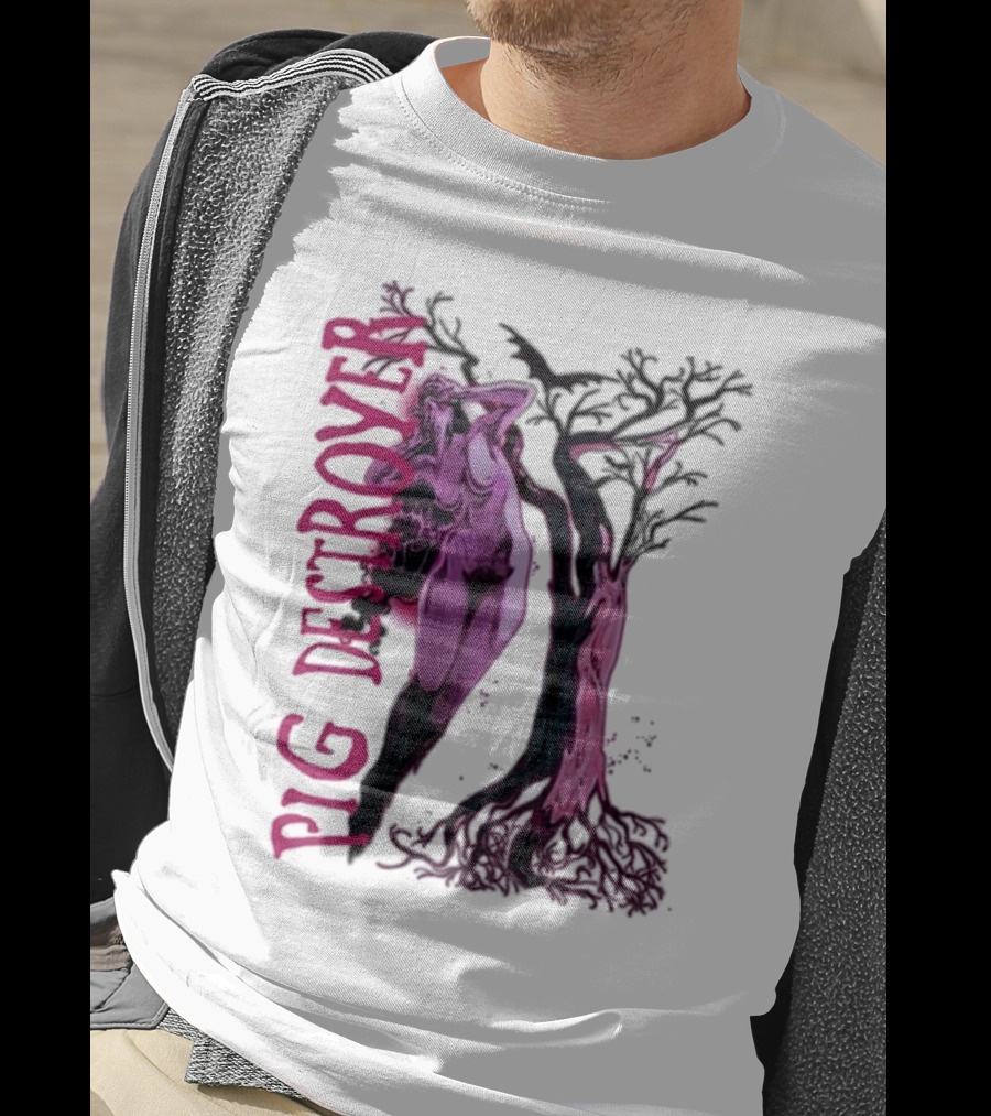 Pig Destroyer The Depths Sinister Pink Woman Abstract Tree T-Shirt