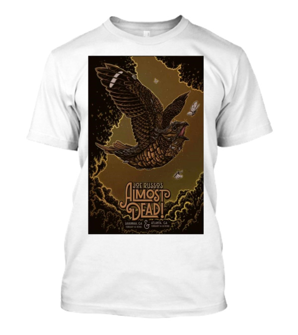 Joe Russo's Almost Dead 2025 Tour Savannah And Atlanta Dates With Owl And Moths Imagery T-Shirt