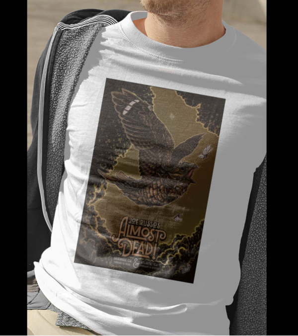 Joe Russo's Almost Dead 2025 Tour Savannah And Atlanta Dates With Owl And Moths Imagery T-Shirt