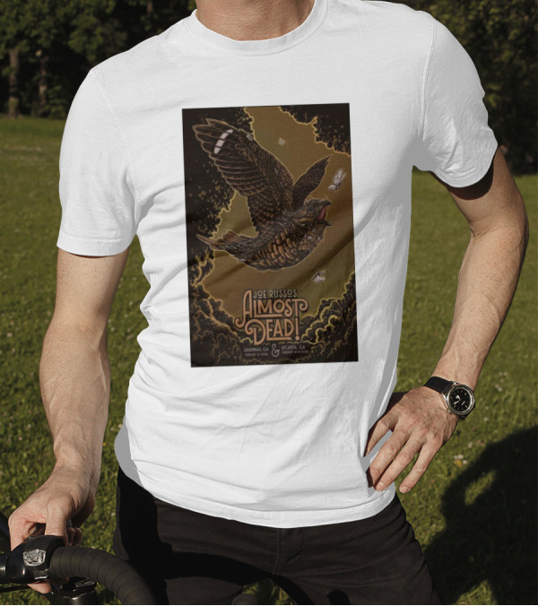 Joe Russo's Almost Dead 2025 Tour Savannah And Atlanta Dates With Owl And Moths Imagery T-Shirt