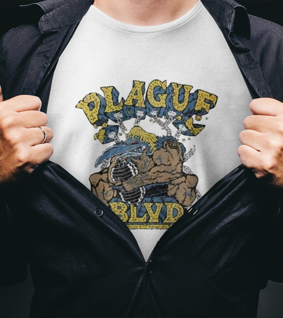 Plague Blvd Gym Boss Bodybuilder With Dumbbells T-Shirt