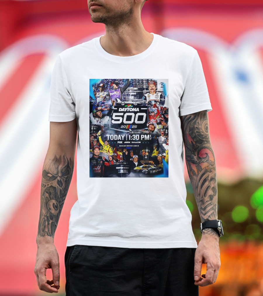 Daytona 500 February 16 2025 The Biggest Stars on the Biggest Stage NASCAR Race Event Fox MRN SiriusXM T-Shirt