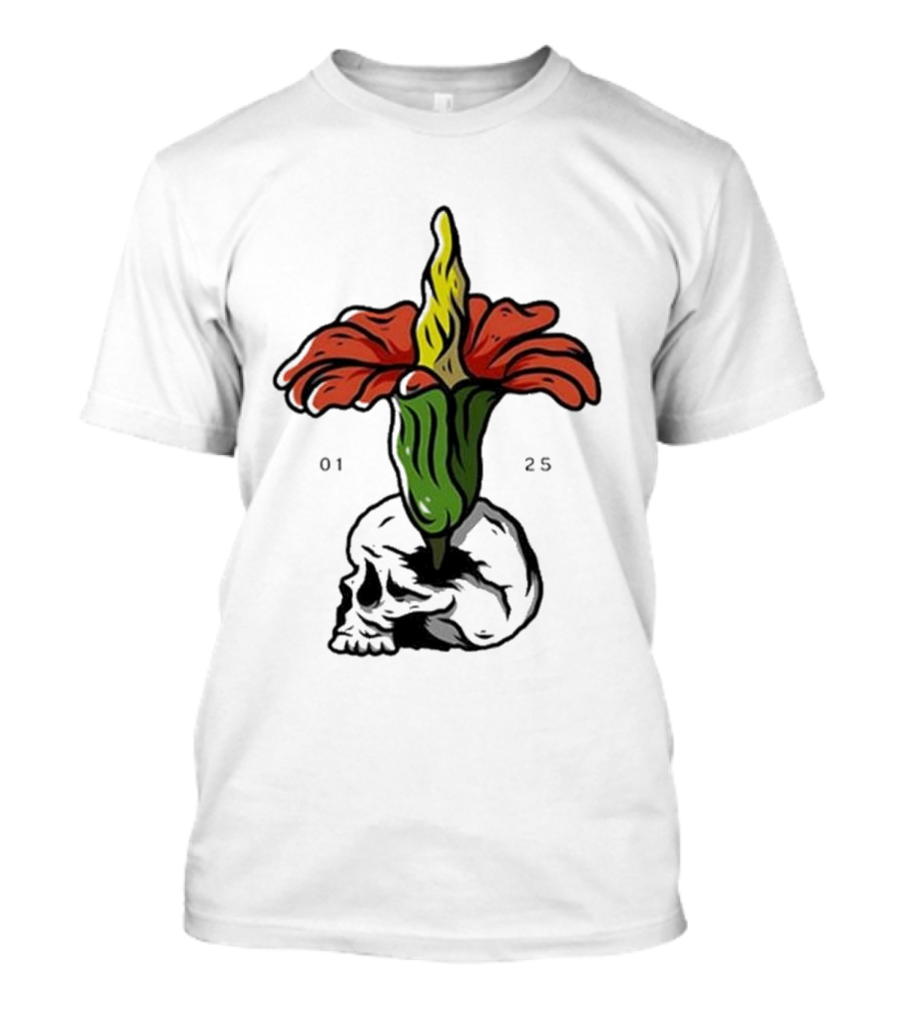 Plain Corpse Flower Skulled Candle T-Shirt