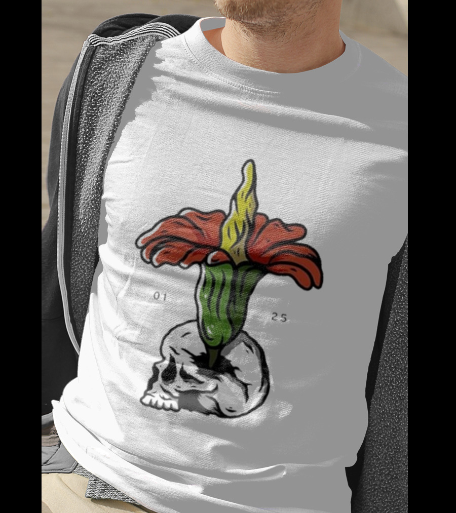 Plain Corpse Flower Skulled Candle T-Shirt
