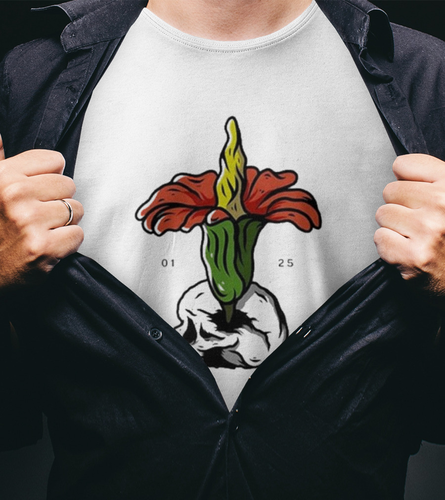 Plain Corpse Flower Skulled Candle T-Shirt