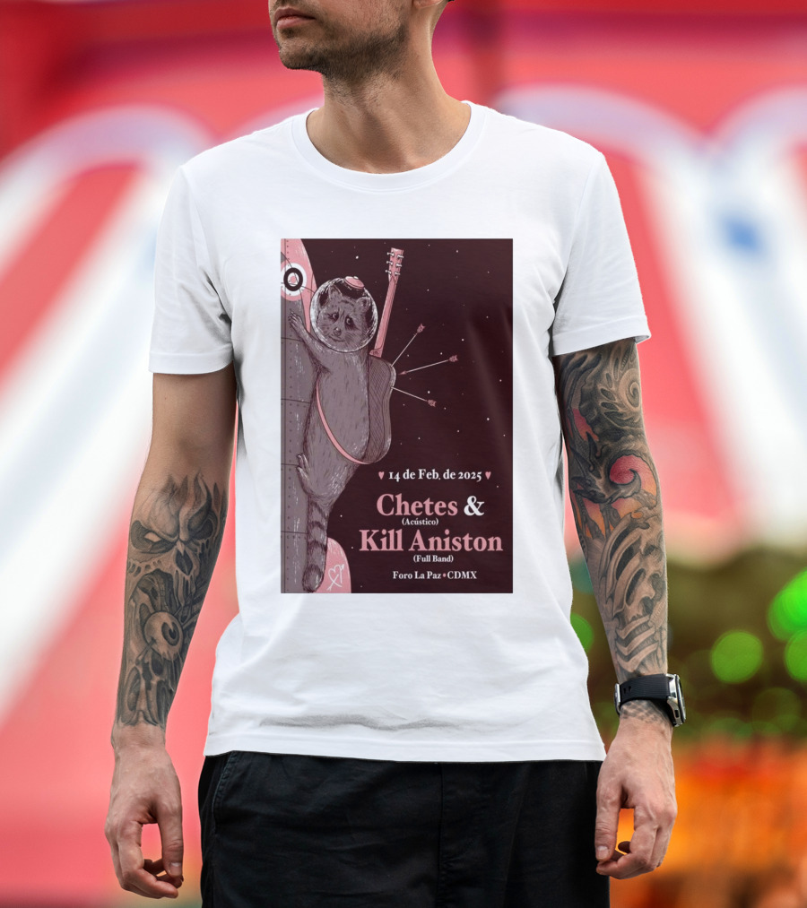 Chetes & Kill Aniston February 14 2025 Foro La Paz CDMX Space Raccoon T-Shirt