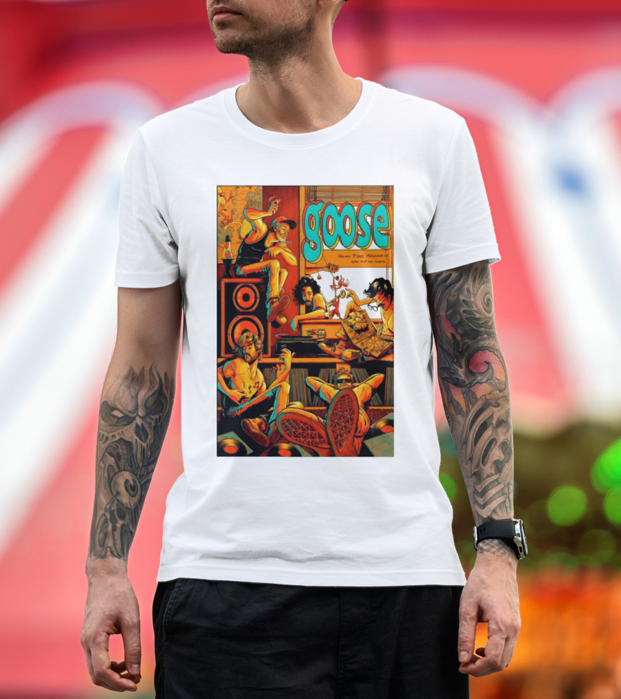 Goose The Band February 7 2025 Milwaukee WI Miller High Life Theatre Tour with Musicians and Vinyl Records T-Shirt