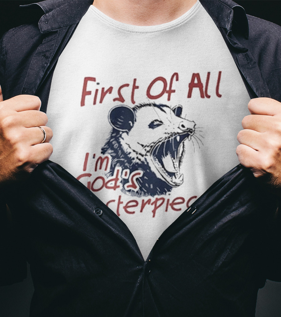 "Raccoon First Of All I'm God's Masterpiece" T-Shirt