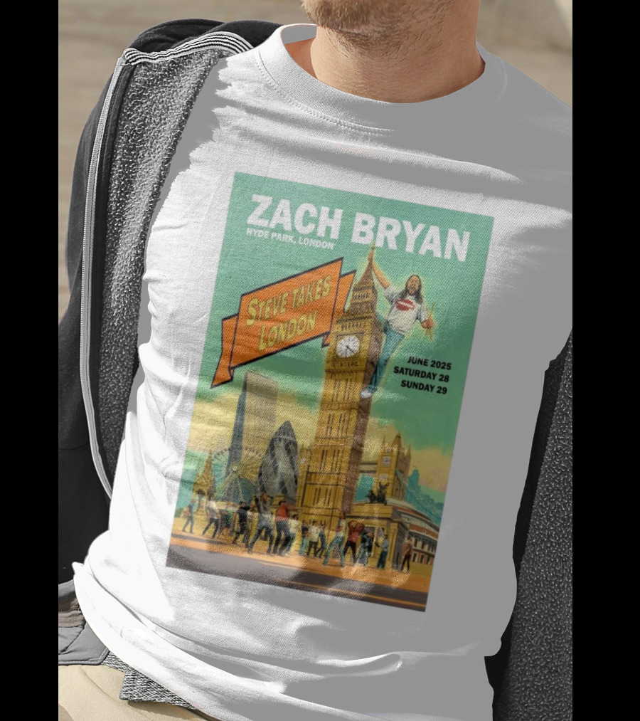 Zach Bryan Hyde Park London June 2025 Steve Takes London Saturday 28 Sunday 29 T-Shirt
