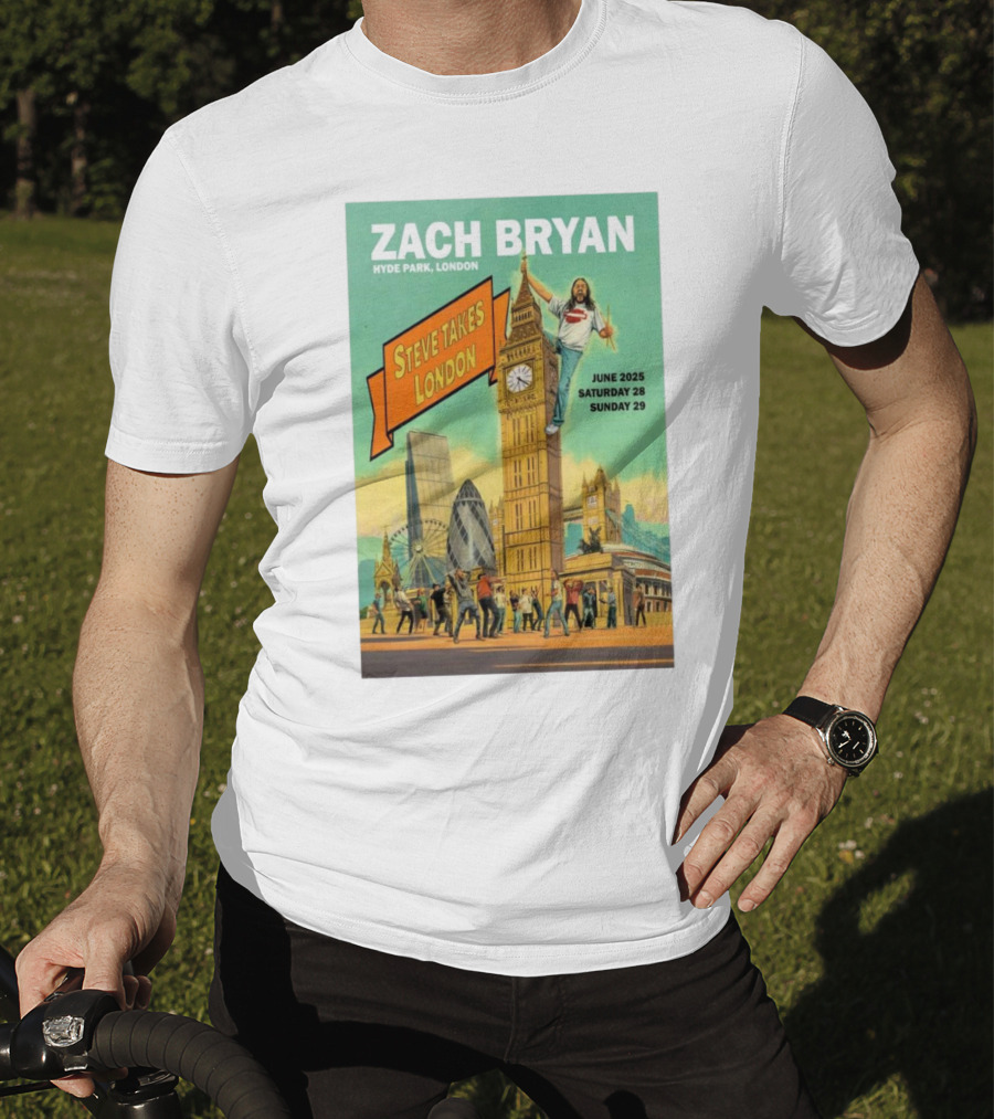 Zach Bryan Hyde Park London June 2025 Steve Takes London Saturday 28 Sunday 29 T-Shirt