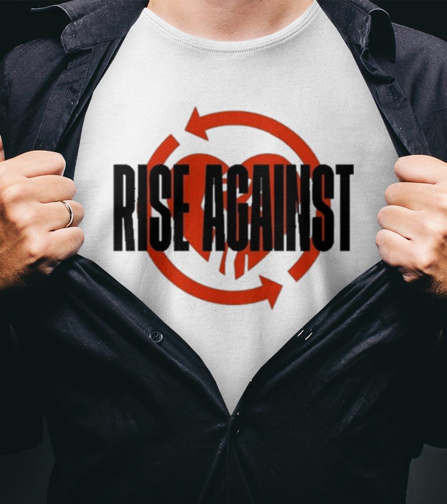 Rise Against Red Heart Fist Arrow Emblem T-Shirt
