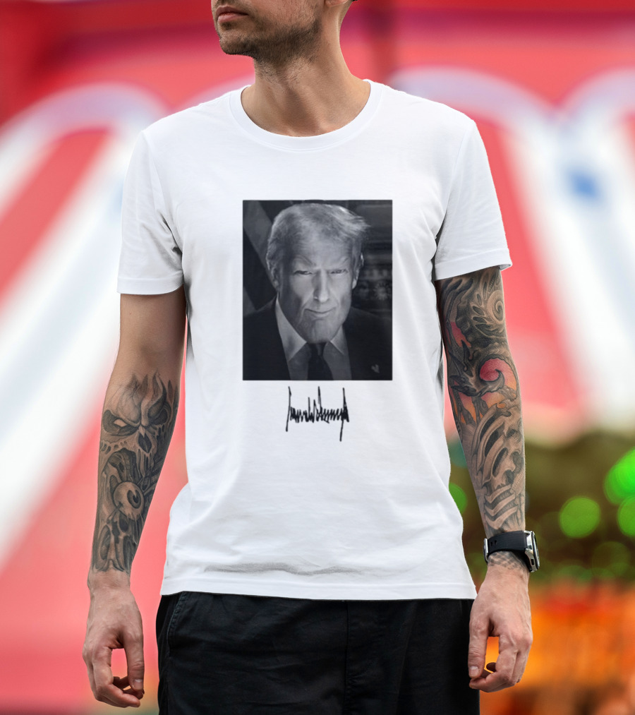 President Donald Trump Inauguration Signature Portrait T-Shirt