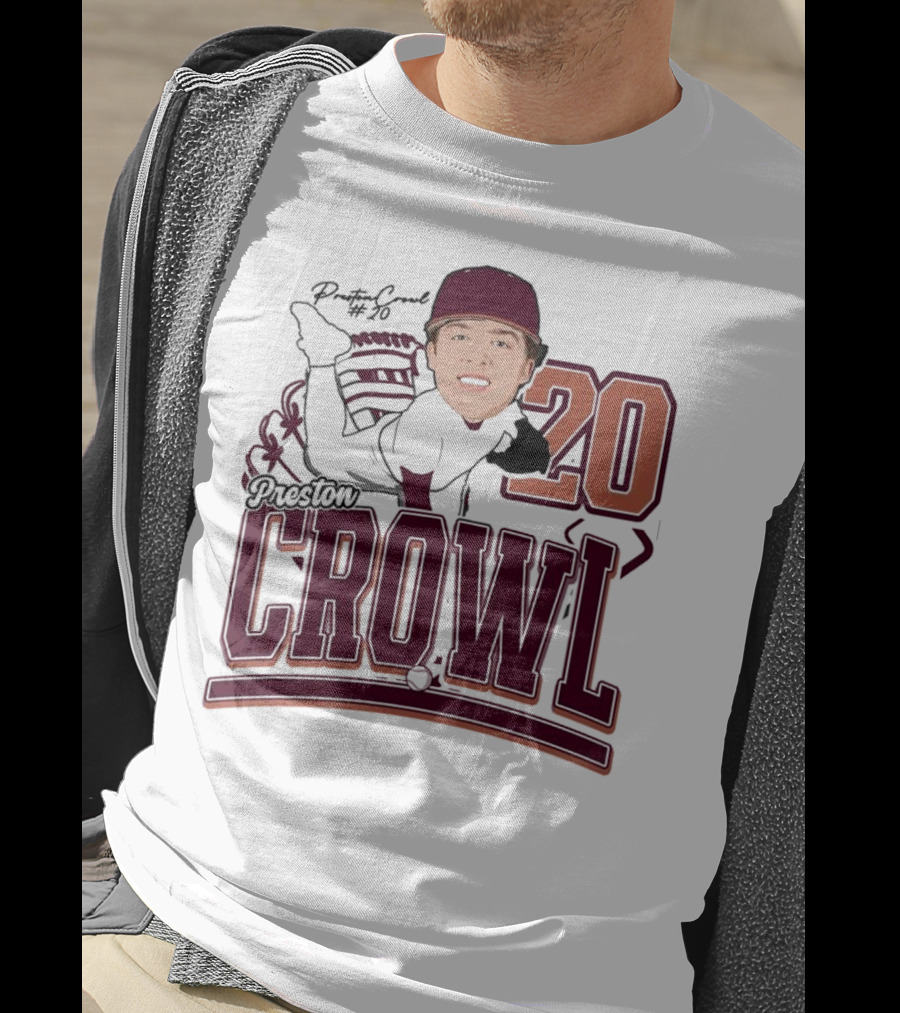 Preston Crowl Baseball 2025 Pitcher Number 20 T-Shirt