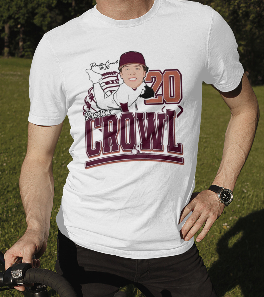 Preston Crowl Baseball 2025 Pitcher Number 20 T-Shirt