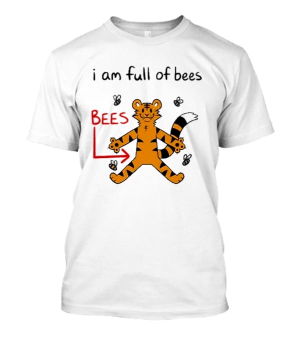 Prism Paws Tiger Bees Humor Graphic T-Shirt