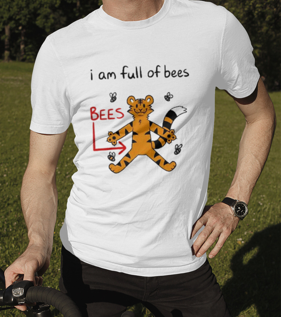 Prism Paws Tiger Bees Humor Graphic T-Shirt