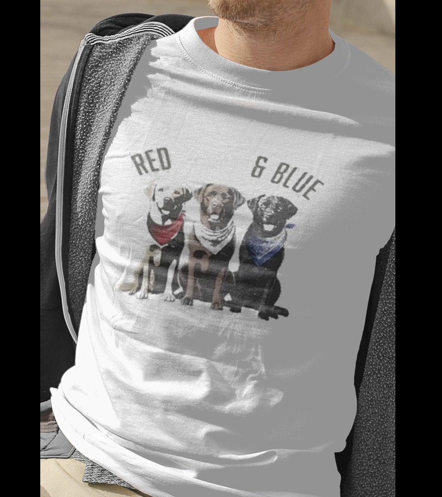 Red White And Blue Dogs Bandana Trio T-Shirt