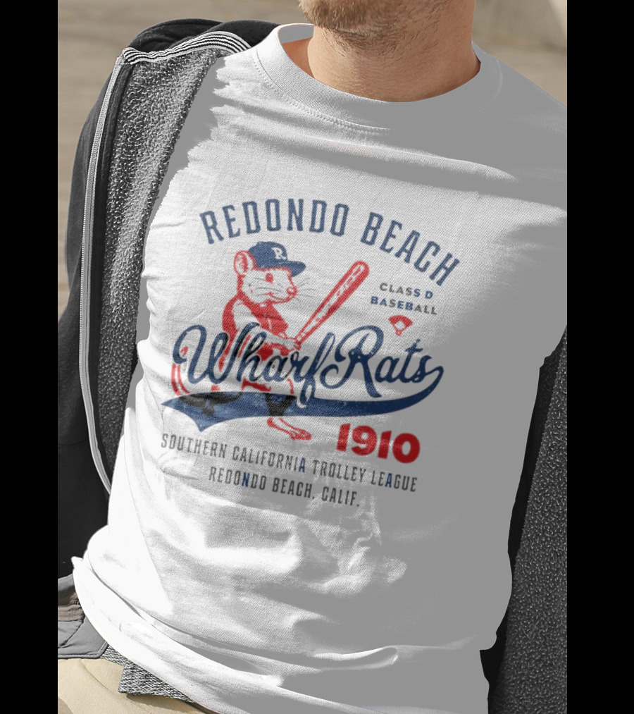 Redondo Beach Wharf Rats 1910 Baseball Mascot Southern California T-Shirt