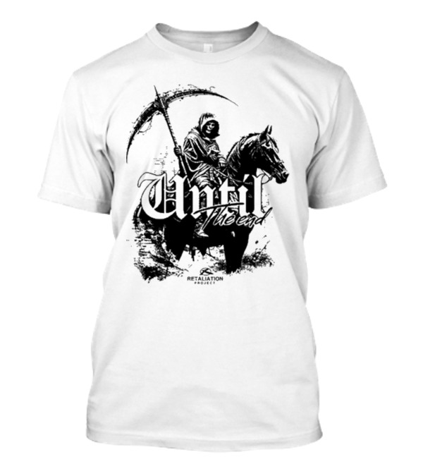 Retaliation Project Until The End Eternal Distressed Skull Design T-Shirt