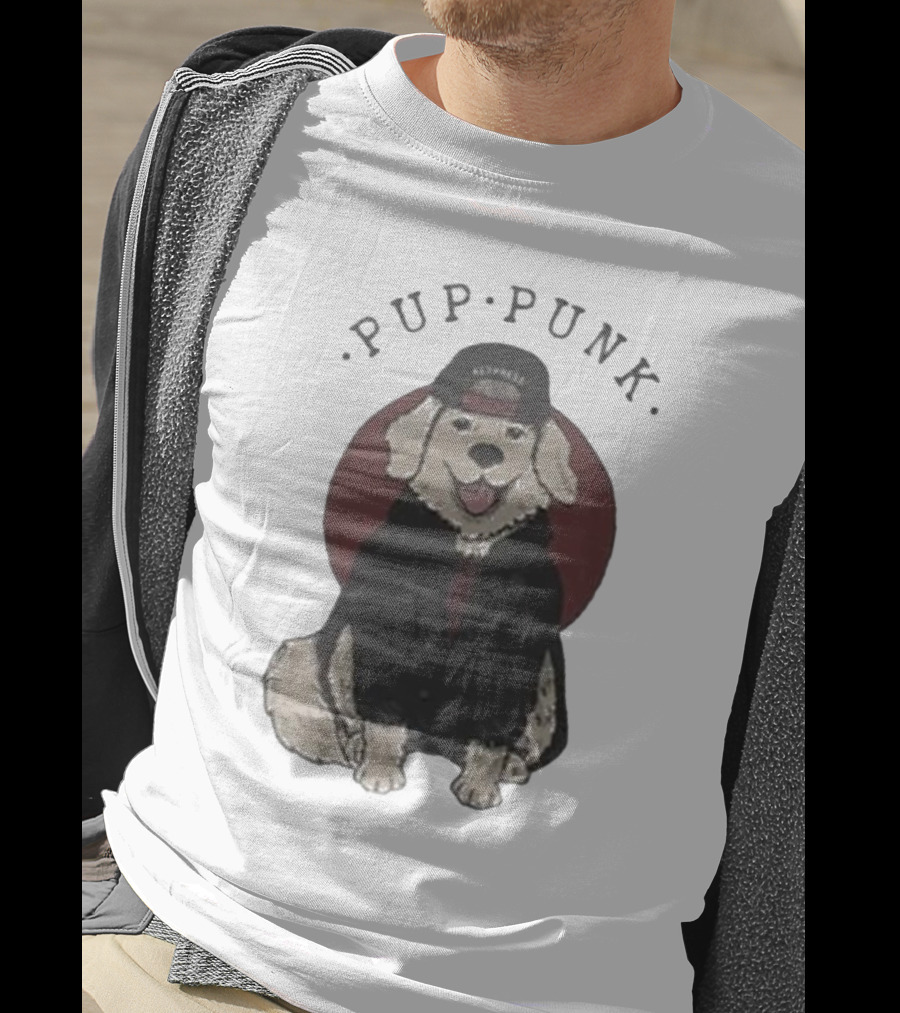 Pup Punk Funny Dog Hat Trick Adorable Canine Style T-Shirt