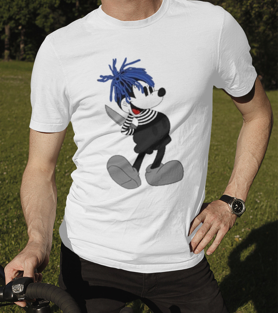 Revenge X Sad Knife Character With Blue Hair And Red Eyes T-Shirt