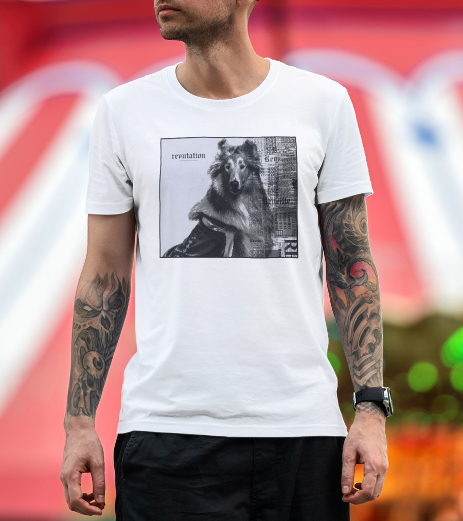 Revutation Reveille Collie Newspaper Style T-Shirt