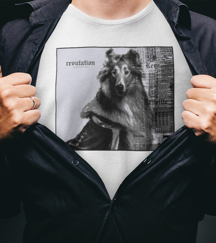 Revutation Reveille Collie Newspaper Style T-Shirt
