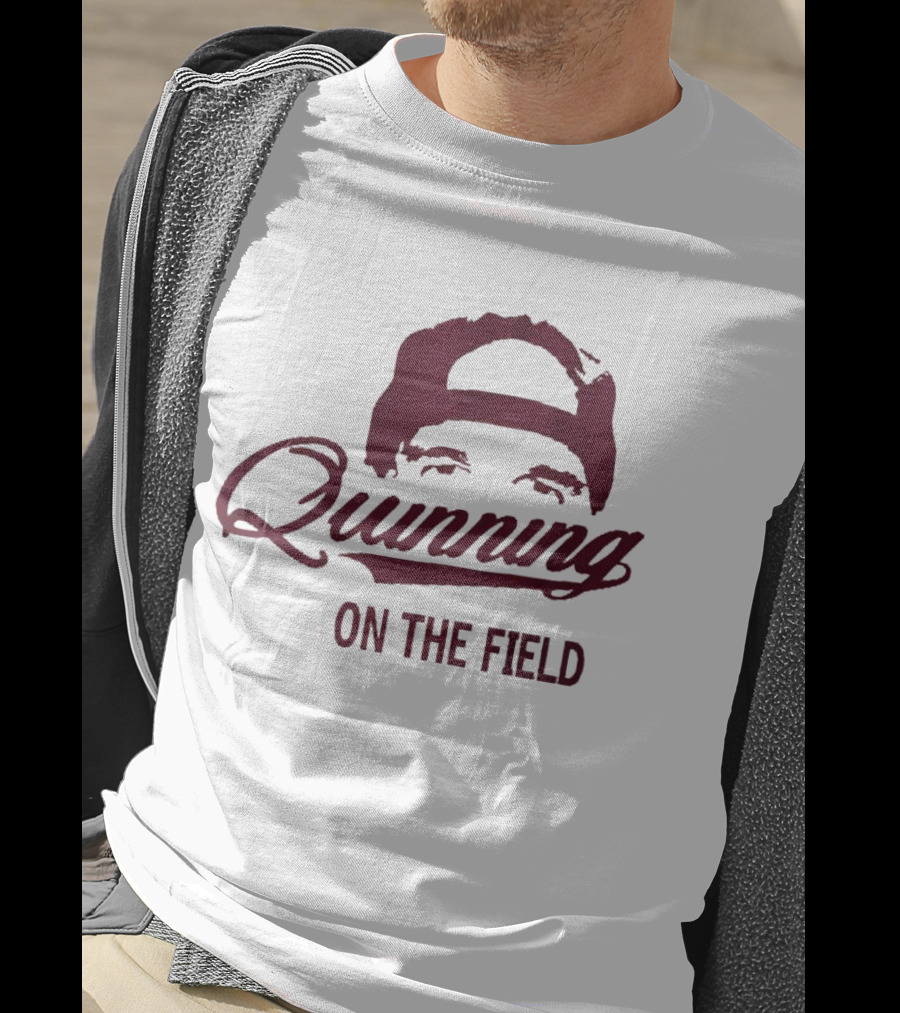 Quinning On The Field Featuring Iconic Backwards Cap Style T-Shirt