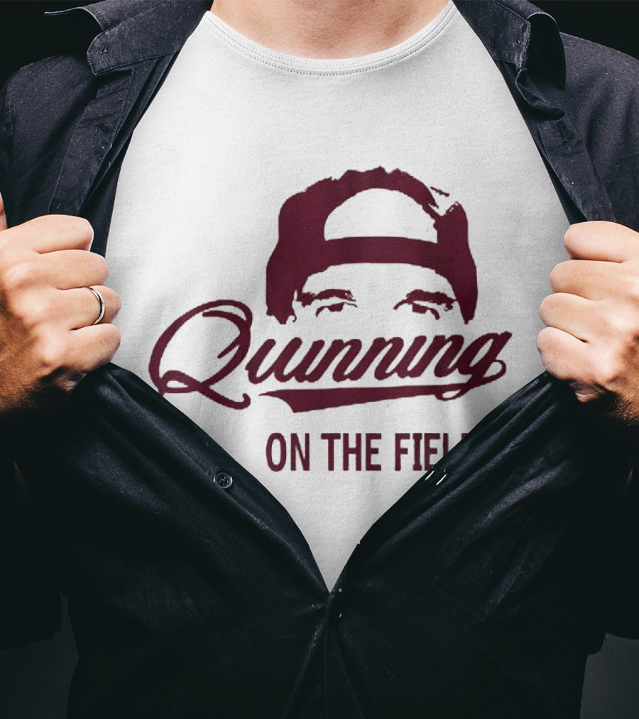 Quinning On The Field Featuring Iconic Backwards Cap Style T-Shirt