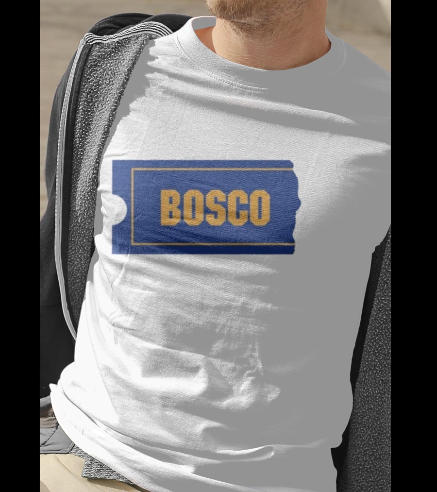 Ryder Roll Bosco Vintage Blue With Yellow Bold Ticket Style T-Shirt