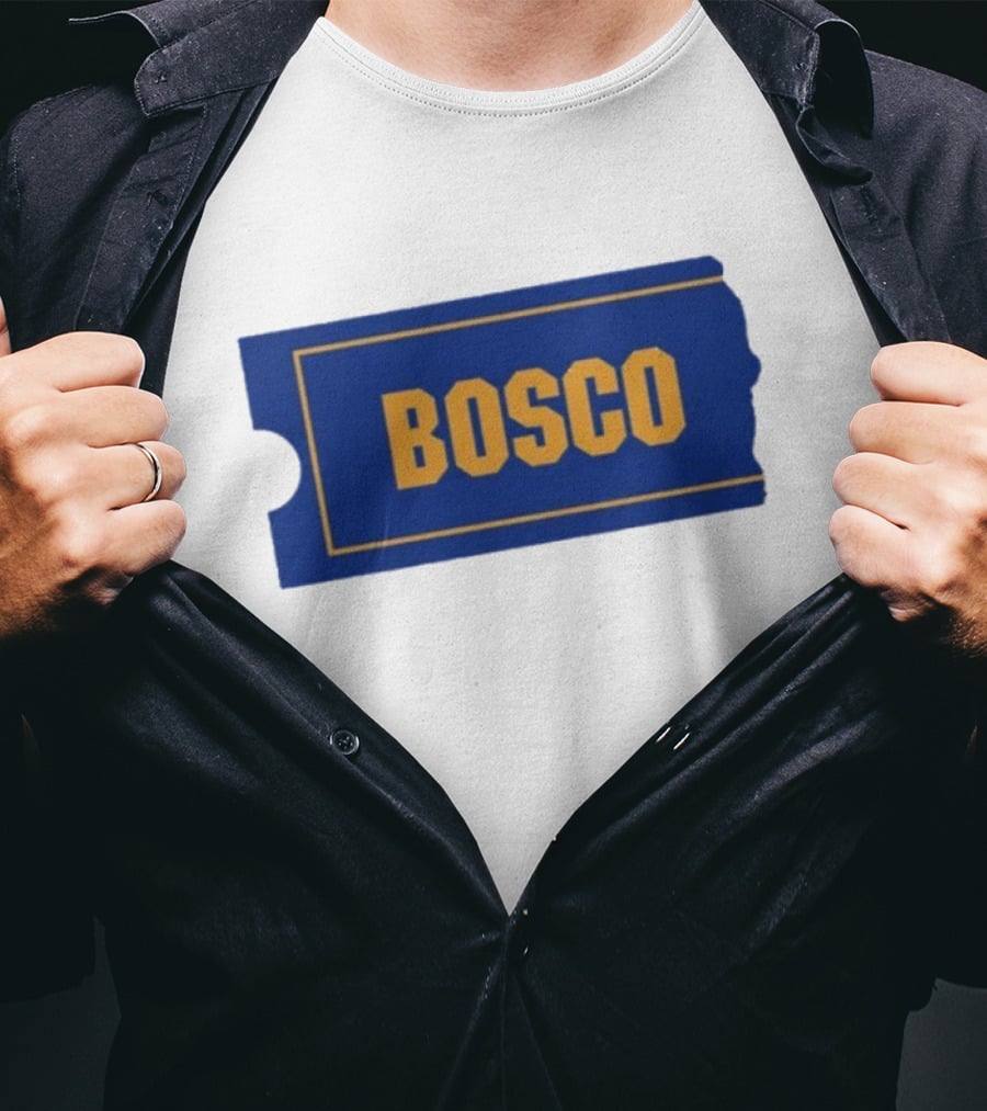 Ryder Roll Bosco Vintage Blue With Yellow Bold Ticket Style T-Shirt