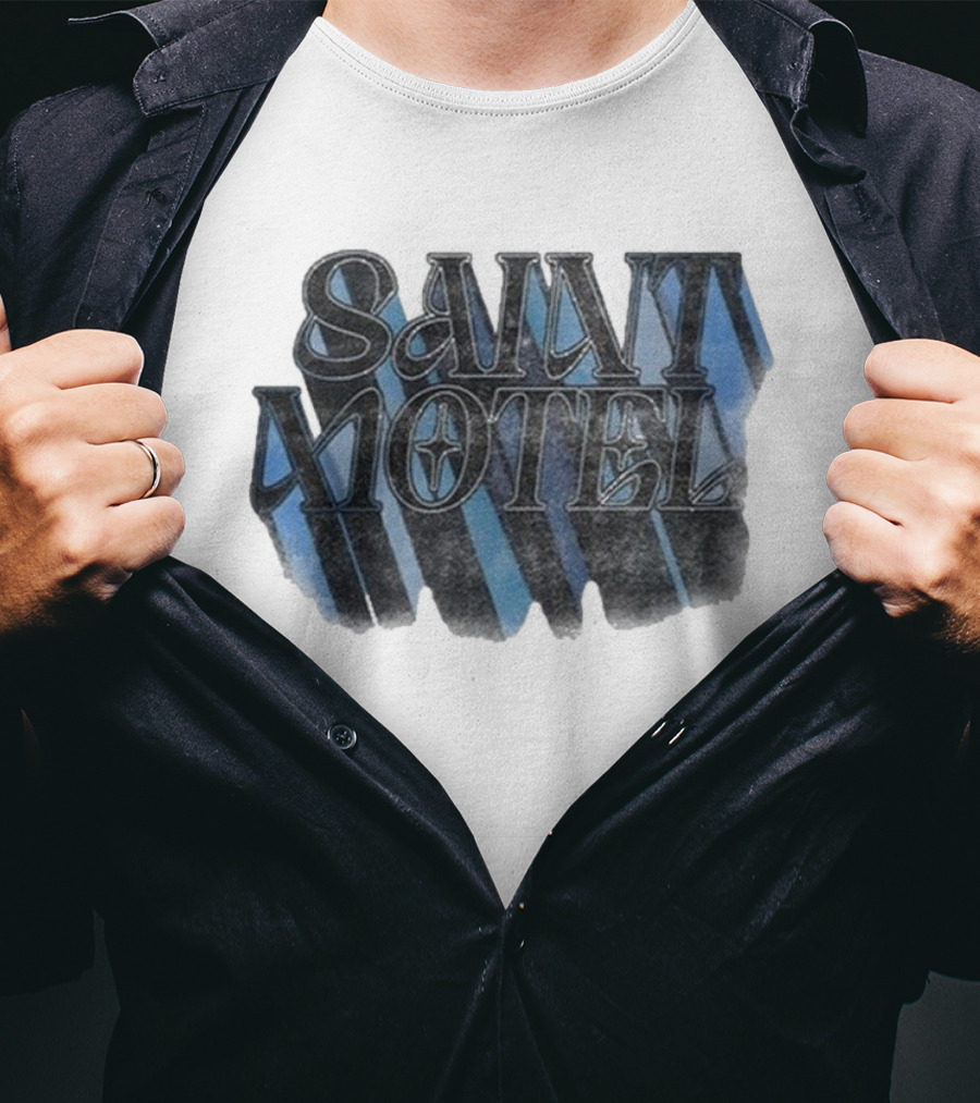Saint Motel Striped Star Design In Blue And Black T-Shirt