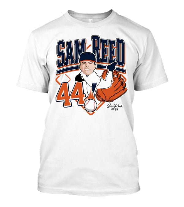 Sam Reed 44 Baseball Glove And Bat Graphic 2025 T-Shirt
