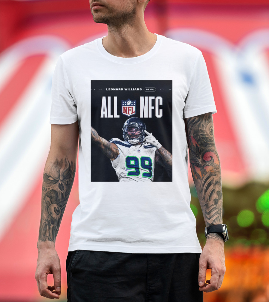Leonard Williams PFWA All NFL NFC 99 Seahawks Player T-Shirt