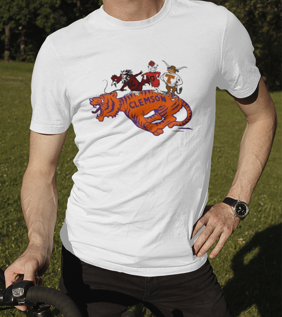 SEC Clemson Tigers South Carolina Gamecocks Georgia Bulldogs Tennessee Vols Mascot T-Shirt