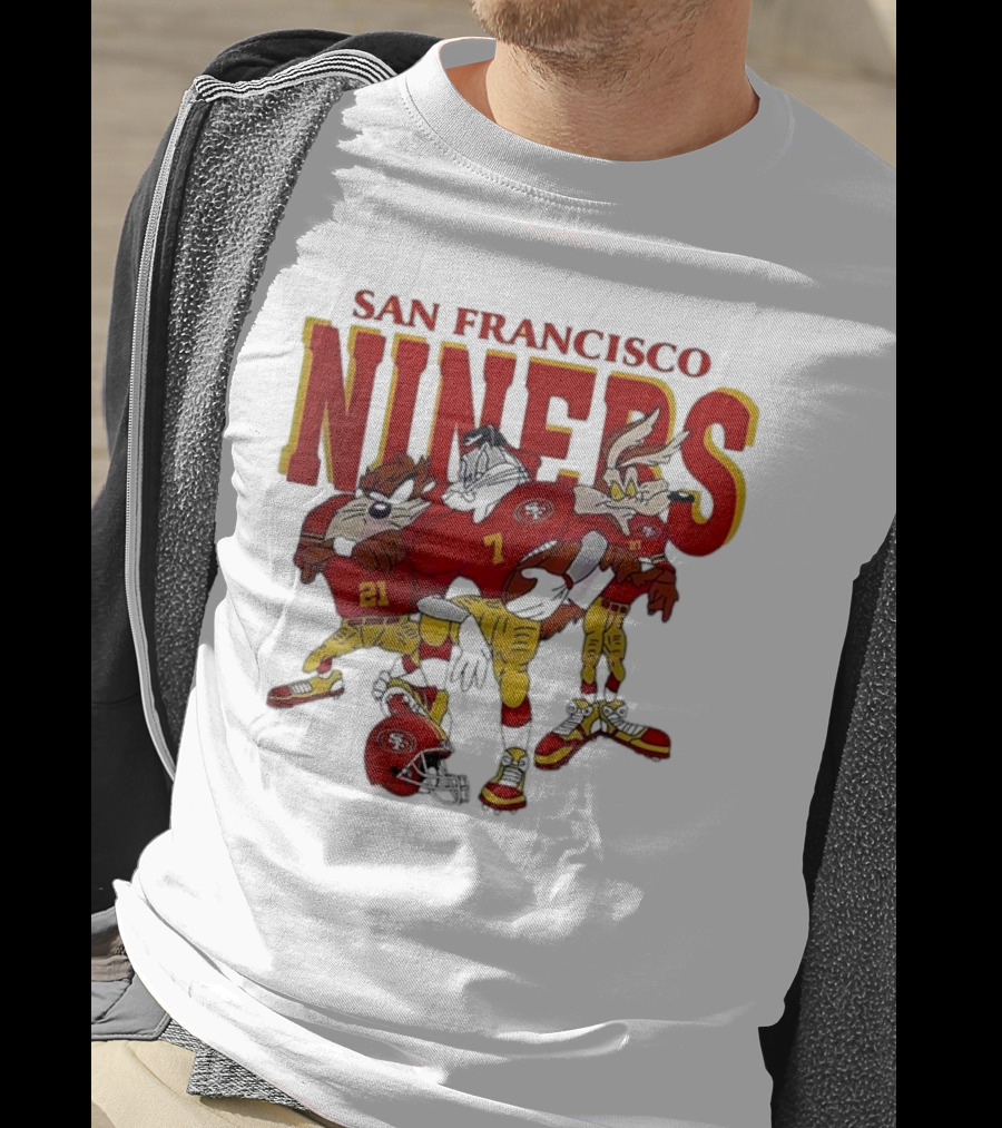 San Francisco 49ers Looney Tunes Cartoon Characters In Team Uniforms T-Shirt