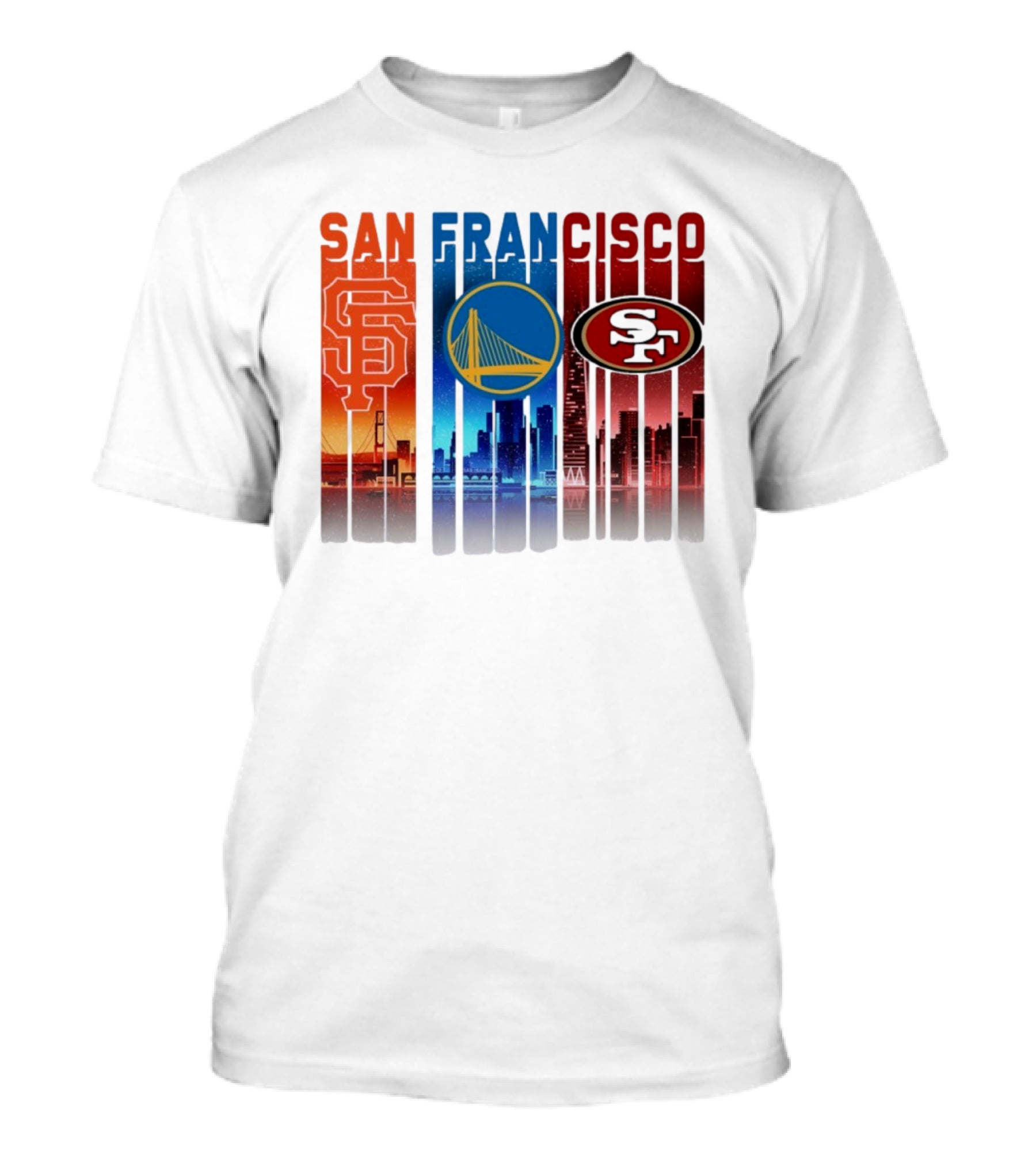 San Francisco Giants Warriors 49ers Cityscape Skyline T-Shirt