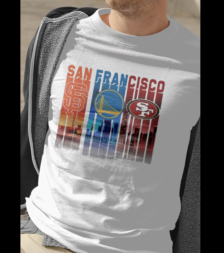 San Francisco Giants Warriors 49ers Cityscape Skyline T-Shirt